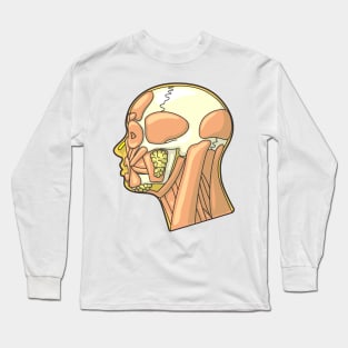 Muscles and External Anatomy of the Human Head Long Sleeve T-Shirt